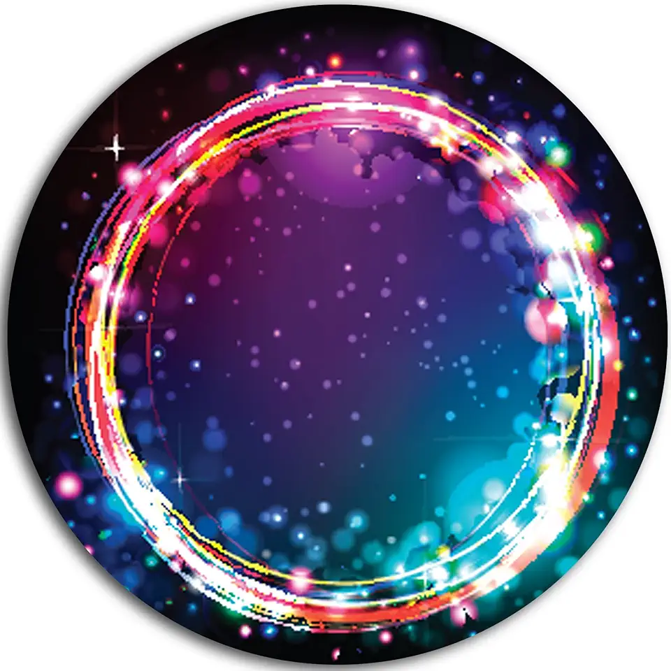 Designart MT6751-C23 Wall Art-Disc of 23 inch, 23'' H x 23'' W x 1'' D 1P, Purple/Blue