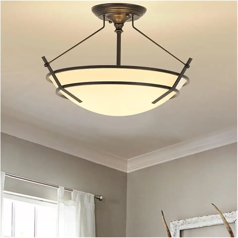 Scandinavian Ceiling Lamp for Bedroom Living Room Dining Table Hallway Retro Led Chandeliers Black American Style Light, for Restaurants