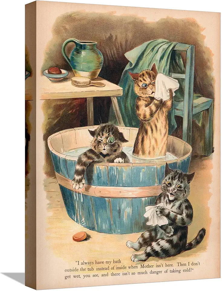ART.COM Canvas Wall Art Prints Louis Wain Cats by Louis Wain, Animals Decor, 12
