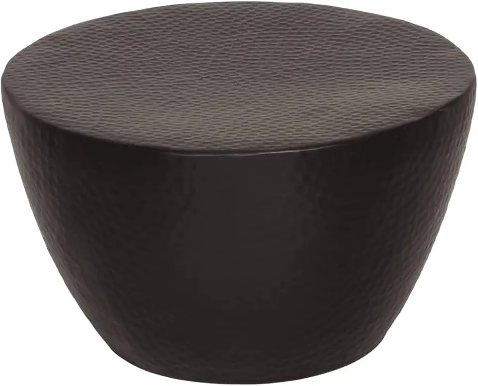 Coffee Table Black Hammered Aluminum Medium Decorative Inlays Dining Table Living Room Decor end Tables Living Room for Bedroom Indoor