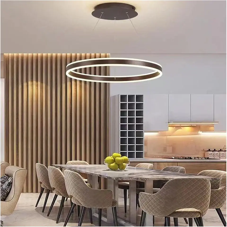 Chaner, Designer's Circular LED Chaner Dimmable Dining Table Living Room Bedroom Kitchen Island Pendant Lamp Interior Decor Lighting