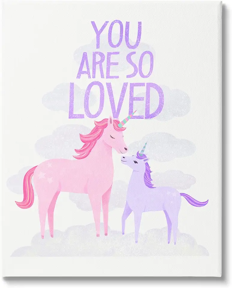 Stupell Industries Pink & Purple Unicorns Canvas Wall Art by Diane Neukirch