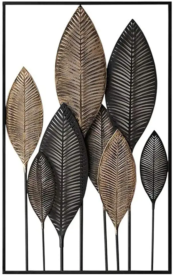 Wall Decor Vintage Iron Art Metal Wall Hanging Leaf Sculpture Wall Hanging Ornament Creative Home Living Room Mural Pendant Wall Decoration