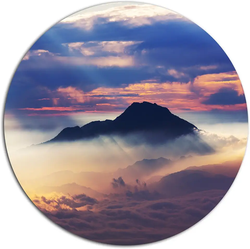 Designart MT12836-C23 Metal Wall Art-Disc of 23 inch, 23X23-Disc, Blue