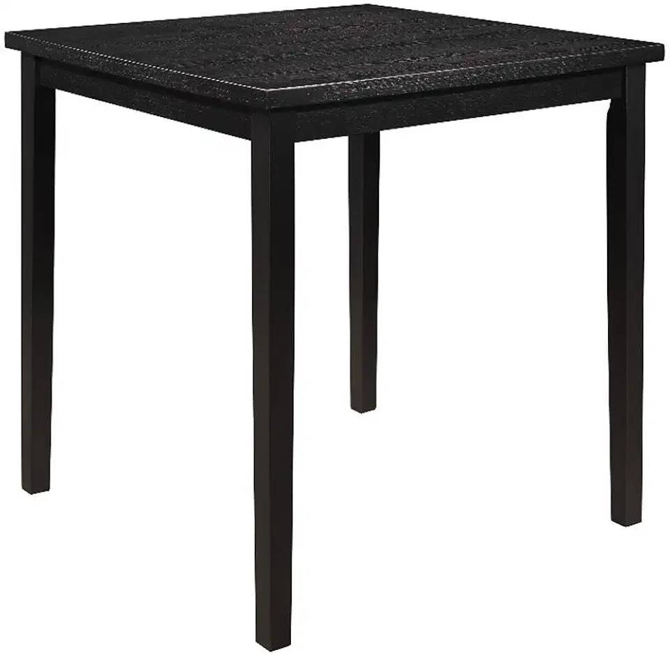 Pemberly Row Wood and MDF Board Counter Height Dining Room Table in Black
