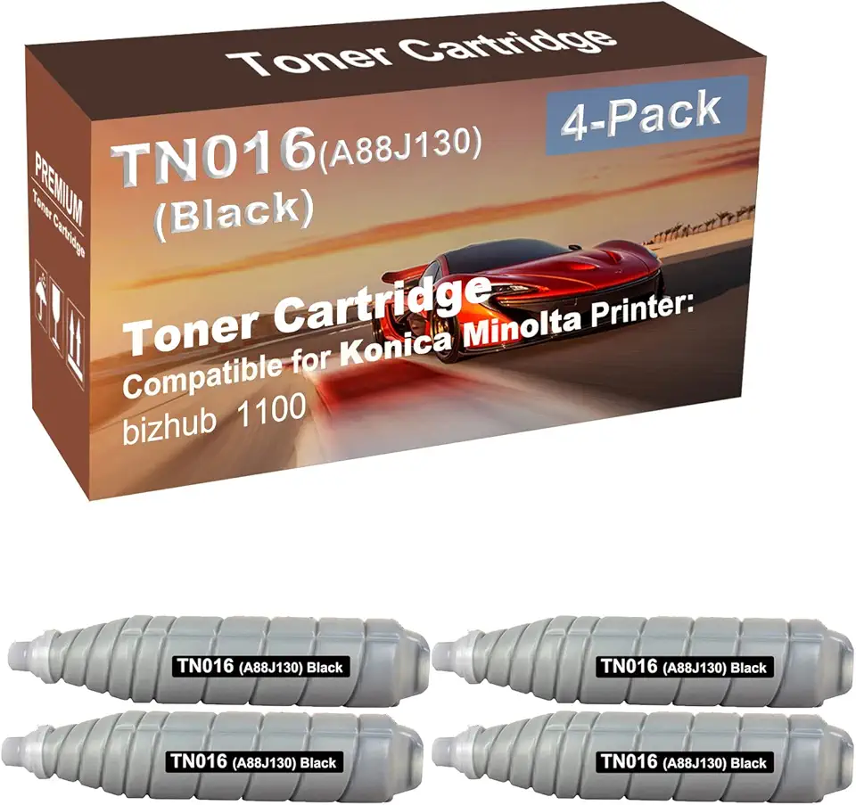 4-Pack Compatible High Capacity 1100 Printer Waste Toner Container Box Replacement for Konica Minolta TN016 TN-016(A88J130) Toner Cartridge (Black)