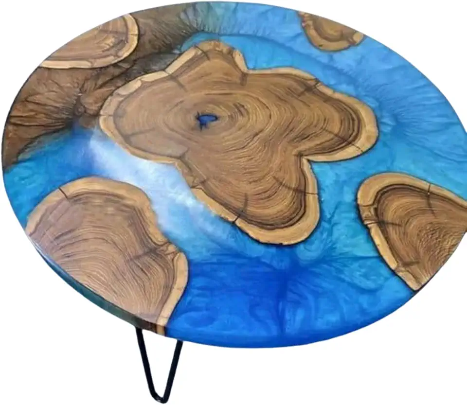 Round Wave Beach Table, Personalized Sea Wave Table, Custom Live Edge Ocean Table, Rustic Coffee Desk, Kitchen Table, Gift Home, Beach House Table, River Table, Unique Gift (40x80 inch.)