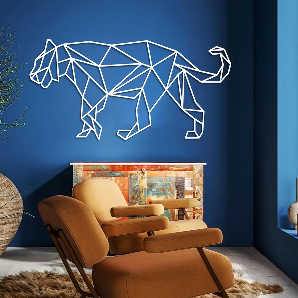 Tiger Maximalist Metal Wall Decor, Tiger Metal Wall Art, Maximalist Wall Decor, Tiger Decor, Tiger Wall Hanging Decor for Farmhouse, Birthday Gift for Tiger Lover (White, 79