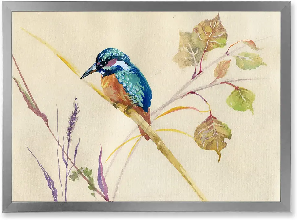 Common Kingfisher Bird Traditional Framed Wall Art