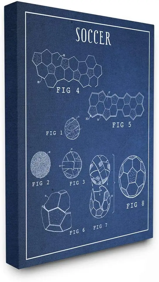Stupell Industries Soccer Blueprint Vintage Sports Canvas Wall Art, 36 x 48, Design by Artist Daphne Polselli, fda-146_cn_36x48