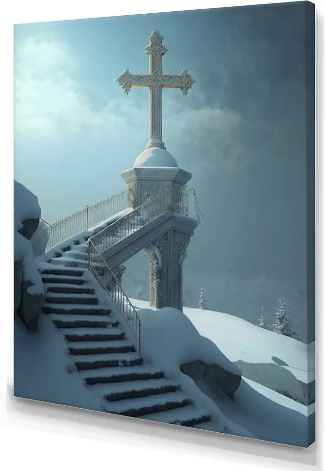 Dreamy Winter Scene to Heaven III- Wall Art For Living Room, Wall Art Bedroom, Dining Room Wall Decor, Wall Art- Made Of Wood & Cotton Material