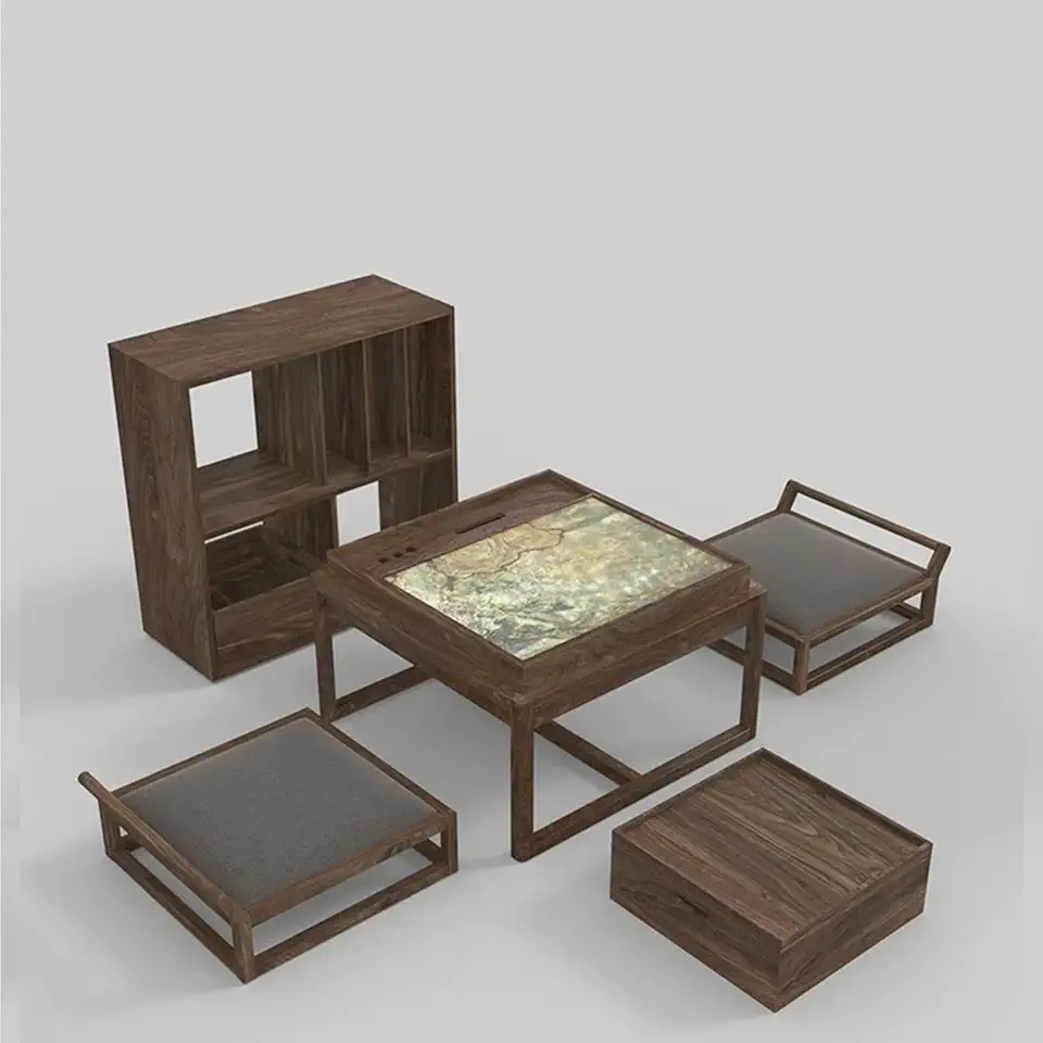 Coffee Square Table Set, Home End Tables with Solid Wood Frame, Nightstands Creative Bedside Desk, for Living Room Home Office E