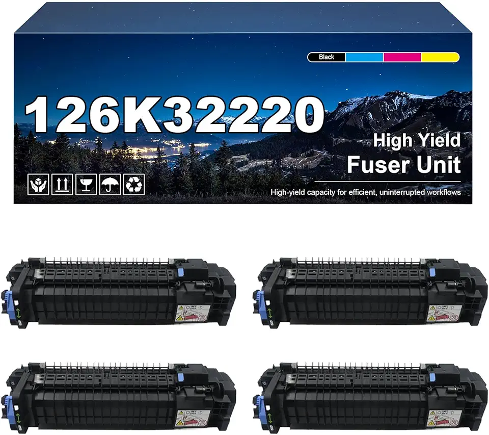 126K32220 Fuser Unit (110V) Compatible for Xerox Phaser 6700, 6700dn, 6700dt, 6700dx, and 6700n Printers; Fuser Maintenance Kit Prevents Toner Smudging and Ghosting 4-Pack