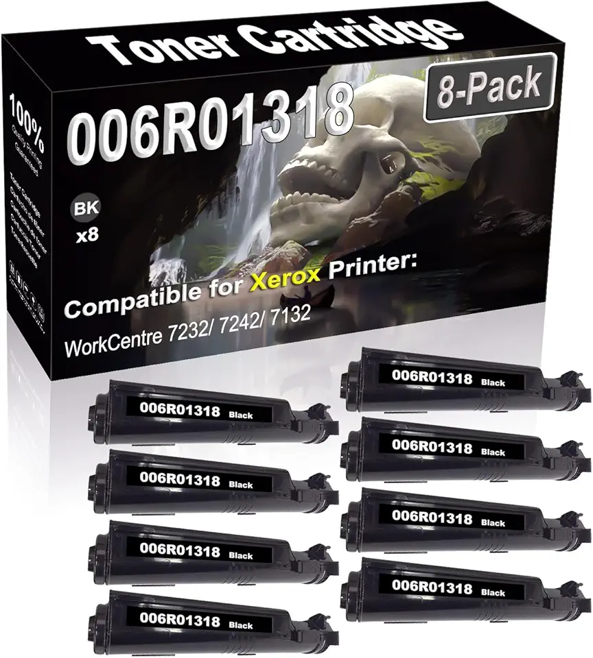 8-Pack Compatible High Capacity 006R01318 Imaging Toner Cartridge use for WorkCentre 7232 7242 7132 Printer (Black)