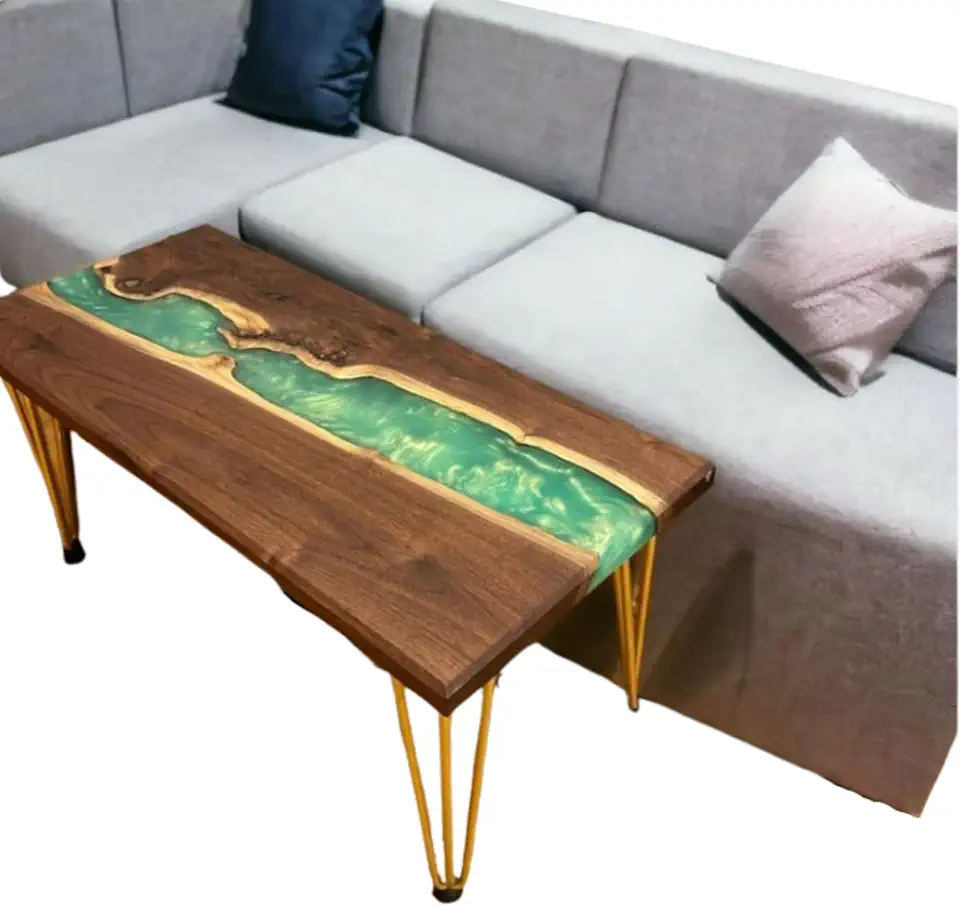 Large River Green Art Table, Unique Living Room Furniture Decor, Beach Table, Office Table, Ocean Table, Coffee Table, Dining Table, Modern Home Decor, Gift New home (36x80 inch)