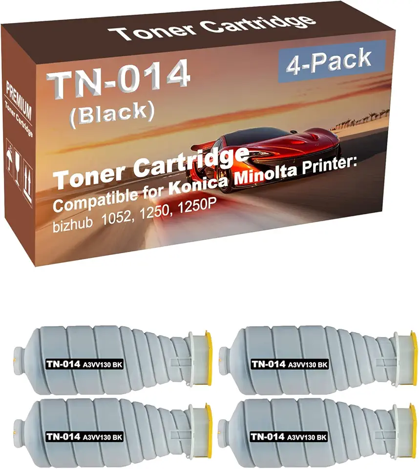 4-Pack Compatible High Capacity TN014 TN-014(A3VV130) Waste Toner Container Box use for Konica Minolta Bizhub 1052, 1250, 1250P Printer (Black)