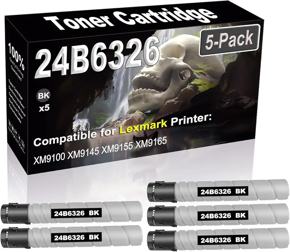 5-Pack (Black) Compatible High Yield 24B6326 Laser Printer Toner Cartridge use for XM9100 XM9145 XM9155 XM9165 Printer