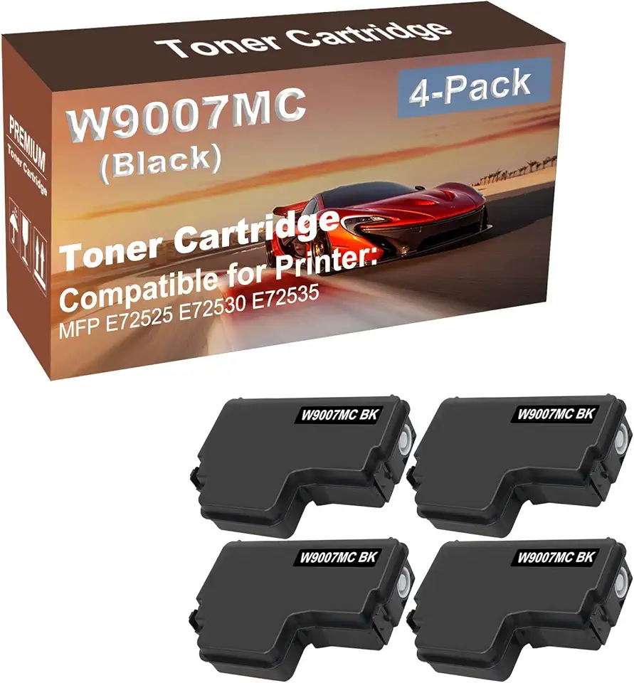 4-Pack Compatible High Capacity W9007MC Waste Toner Container Box use for MFP E72525 E72530 E72535 Printer (Black)