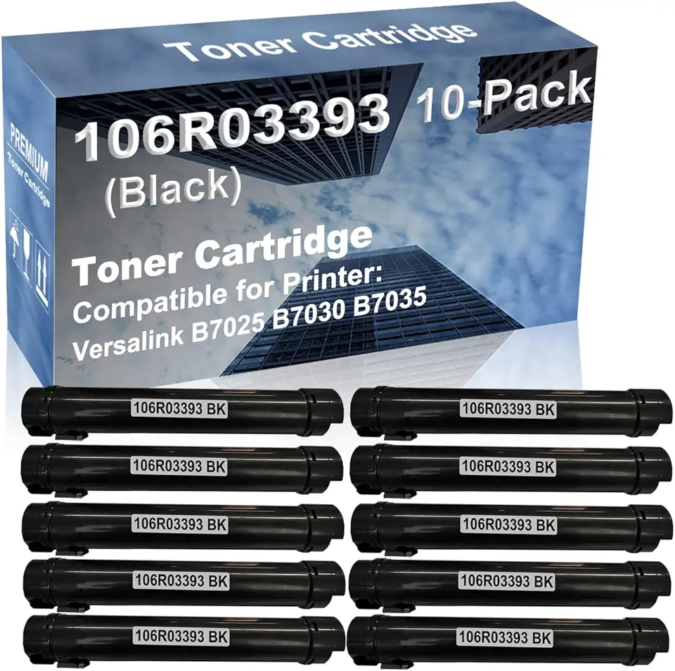 10-Pack Compatible High Capacity Versalink B7025 B7030 B7035 Printer Toner Cartridge Replacement for 106R03393 Printer Cartridge (Black)