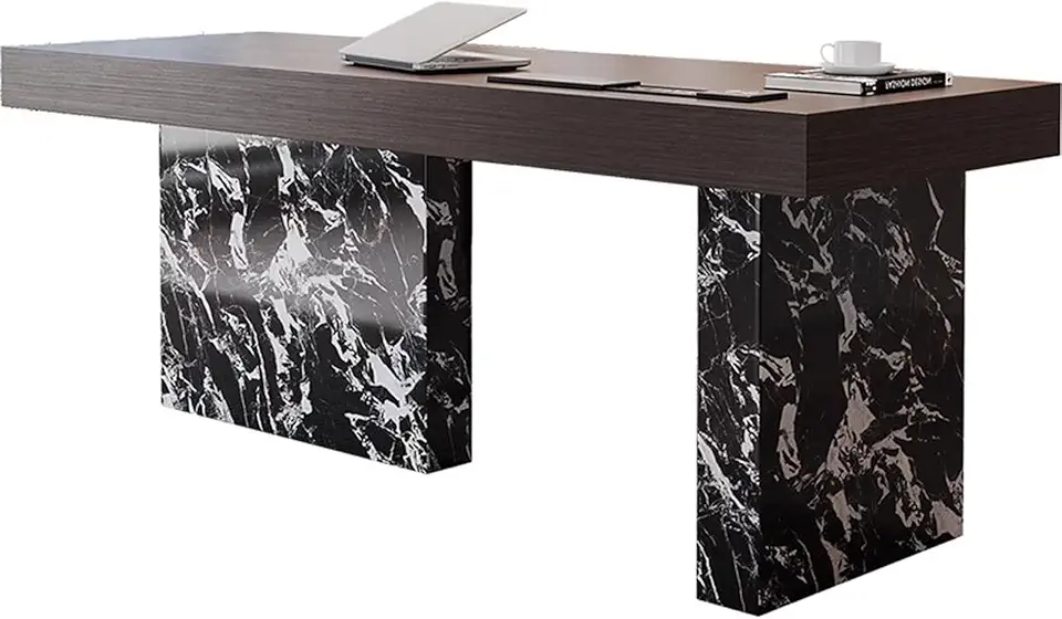 Wide Desktop Multifunctional Plug Modern Office Desk Large Capacity Storage Space Rounded Corner Base Cabinet Technology Home Office Desk Front Trend Design Business Furniture