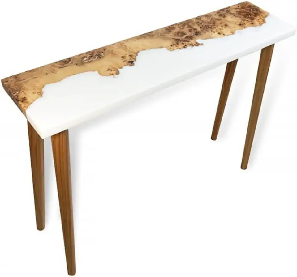 Handmade Entryway Table, Unique Hallway, White Table, Custom Live Edge Color Table, River Yellow Table, Luxury Desk, Kitchen Table, Gift Home, House Table, Bar Table, Unique Home Gift (40x80 inch.)