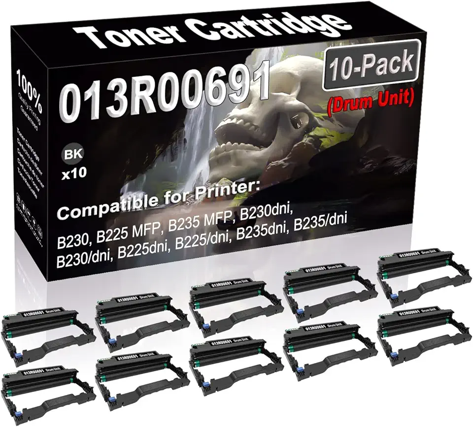 (No Toner) 10-Pack Compatible B230 013R00691 Laser Drum Unit Used for B230 B225 B235 Printer (Black, High Yield)