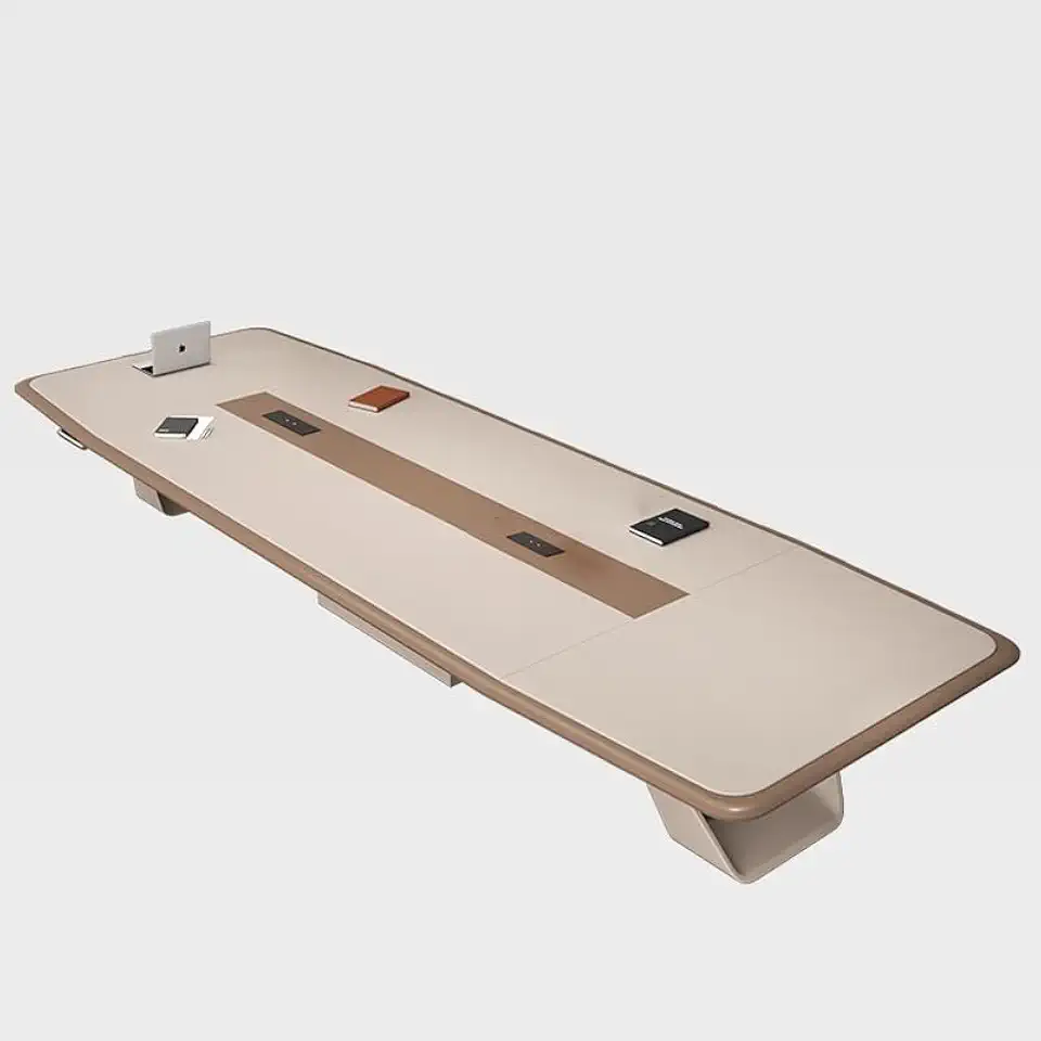 Rectangular Conference Room Table, Seminar Meeting Boardroom Desk Business Printer 22 Chair for Office Wood Executive Writing Gaming Study(H)