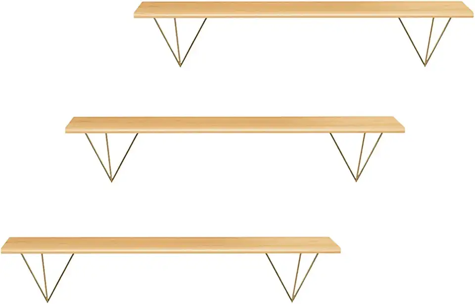 Shelf Living Room Shelves Wall Shelving Artwork on The Wall Wall Décor Hanging Décor for Decor and Storage Multifunction (Gold)