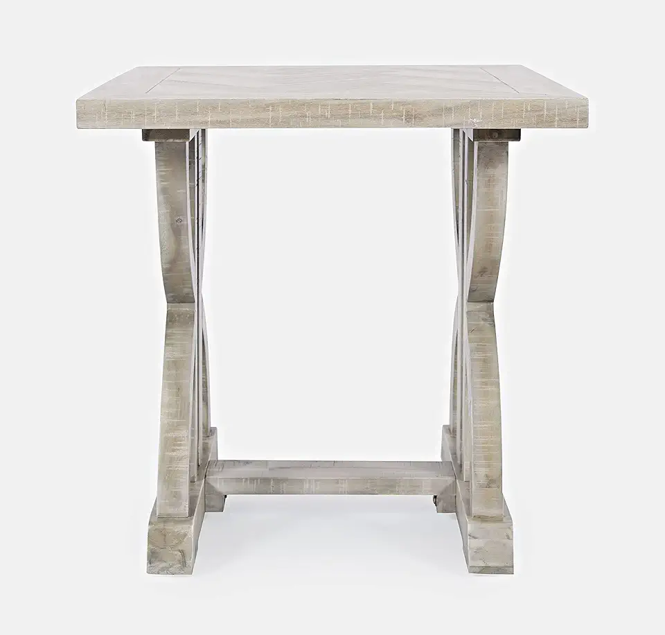 Jofran Fairview Rustic Trestle End Table, 24''Wx24''Dx24''H, Ash