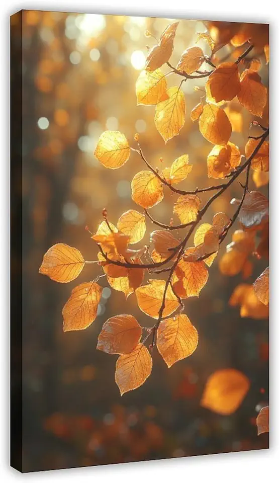 ZMLIS Warm Natural Realism Forest Print – Cozy Autumn Wall Art Decor Canvas Posters Wall Art Bedroom Office Room Decor Gift 20x30inch(50x75cm)