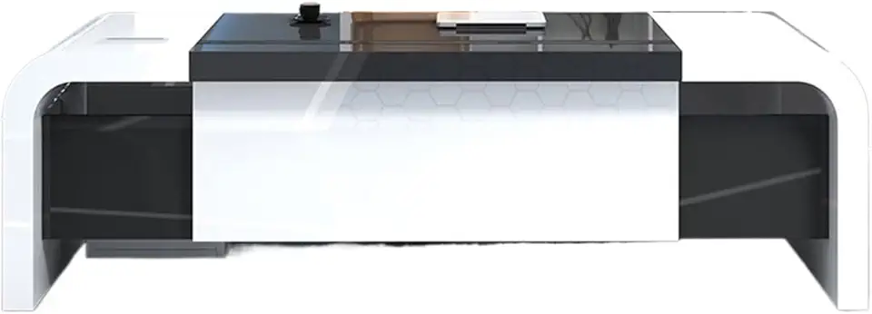 PC Table Lacquer Office Furniture Boss Desk Simple Modern President Lobby Desk White Supervisor Manager Desk(200 * 80 * 75cm)