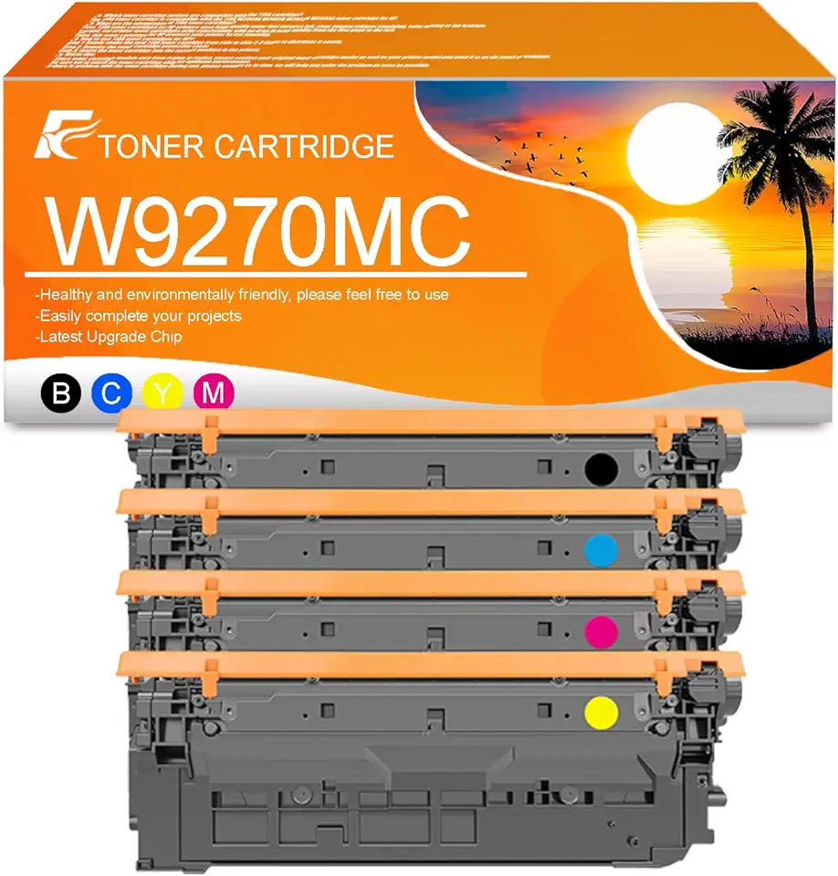 Compatible for HP W9270MC Toner Cartridge, W9270MC W9271MC W9272MC W9273MC Color Toner Cartridge for HP Laserjet Enterprise X677 X67755dn X67755z X67755s X67765z X67765dn X67765s, with Chip, 4 Pack