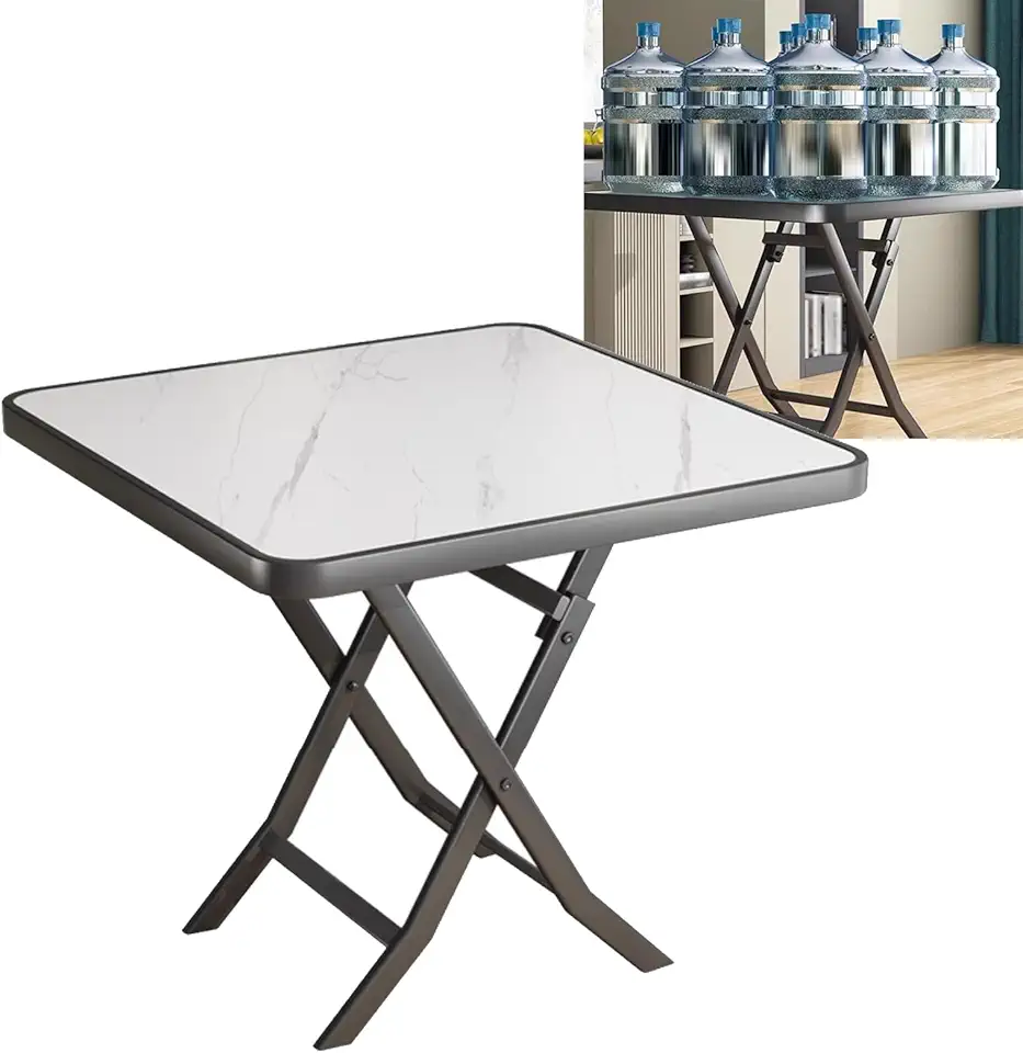 Folding Dining Table, Portable Foldable Dining Table Kitchen Table, Strong Load-Bearing Capacity, X-Shaped Bracket Structure, Foldable for Storage, Space Saving Folding Kitchen Table
