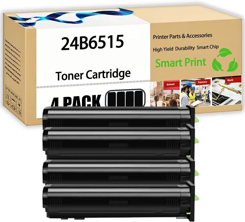 Compatible for Lexmark 24B6515 Toner Cartridge XC8160 XC8160de XC8160dte Printers, High Yield 50000 Pages, with Chip (4 Pack Black)