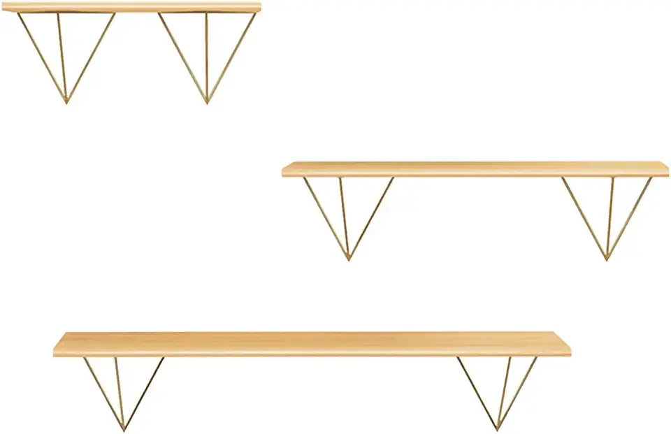 Shelf Wall Decorative Shelves Floating Shelves Artwork on The Wall Wall Décor Hanging Décor for Decor and Storage Multifunction (Gold)