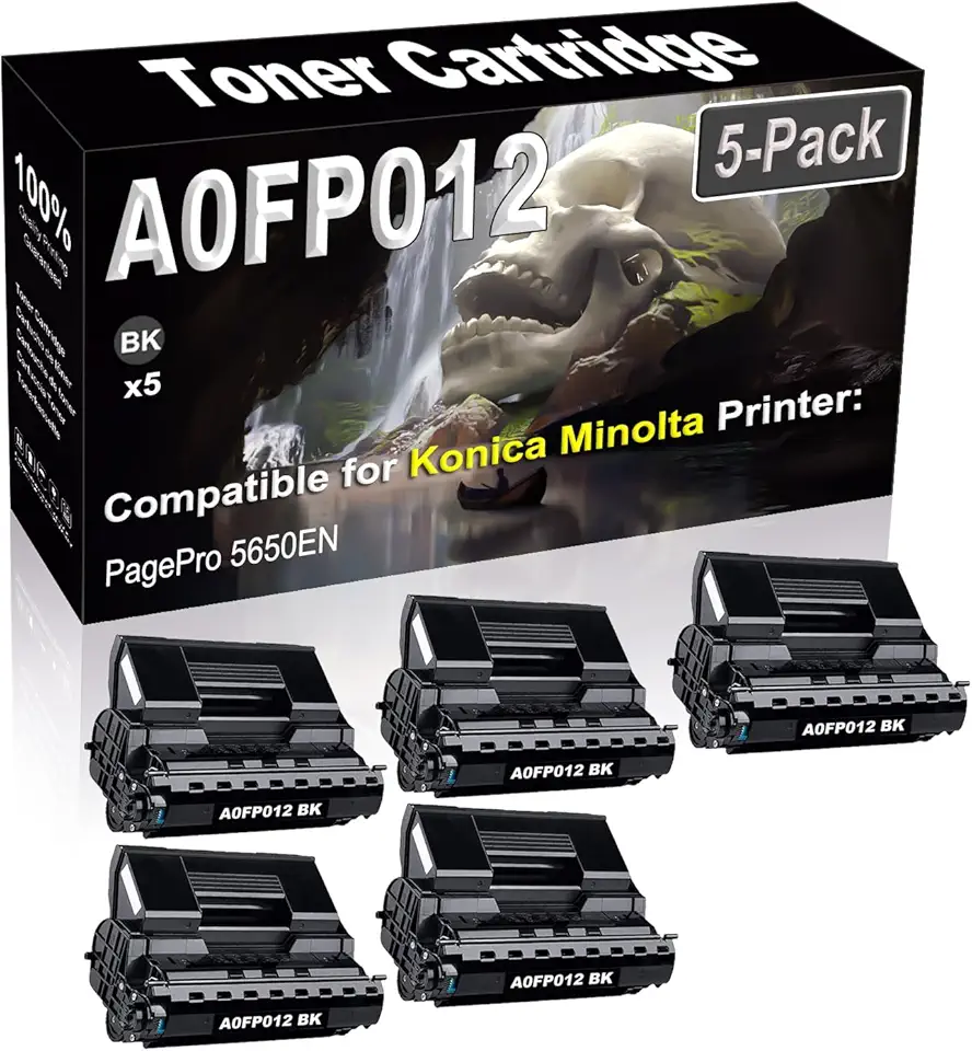 5-Pack Compatible High Capacity A0FP012 Imaging Toner Cartridge use for Konica Minolta PagePro 5650EN Printer (Black)