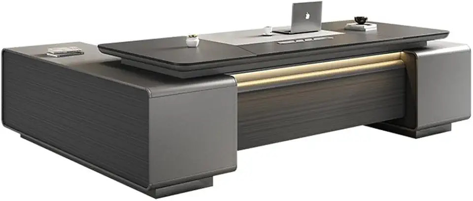 2.4m Administrative Desk, Computer Desk, Modern Luxurious L-Shaped Desk with Drawers and lockers, Used for Living Room, Bedroom, Study Office.