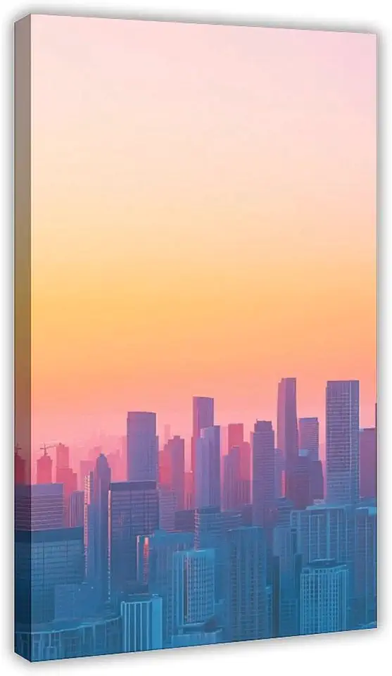 XAHOR Geometric Cityscape Poster – Minimal Urban Futurism Wall Art for Contemporary Homes Canvas Wall Art Print Poster For Home School Office Decor 20x30inch(50x75cm)