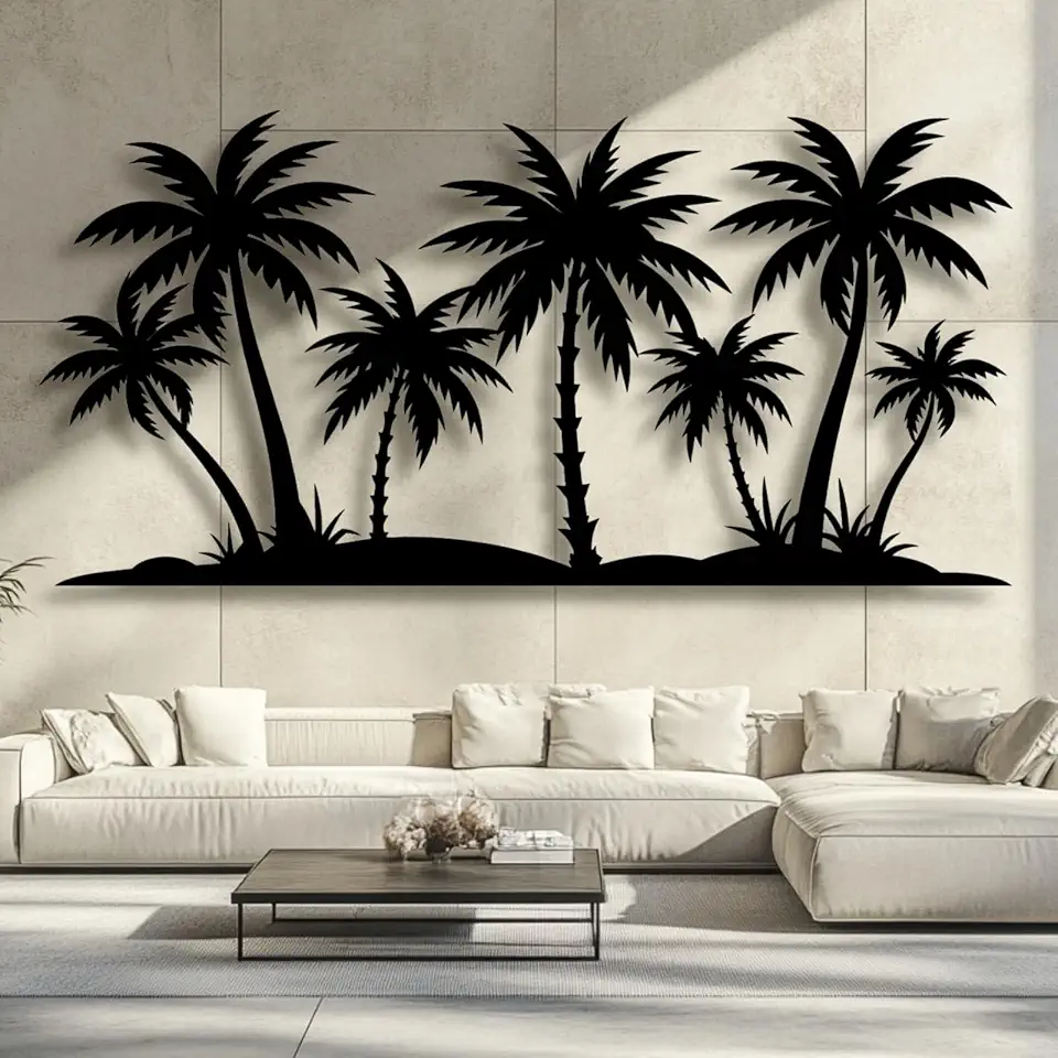 Metal Palm Tree Wall Decor,Metal Palm Tree,Palm Tree Metal Wall Art,Tropical Metal Wall Art,Beach Wall Decor,Coastal Metal Wall Art,Palm Tree Metal Wall Decor (style 2,black,79