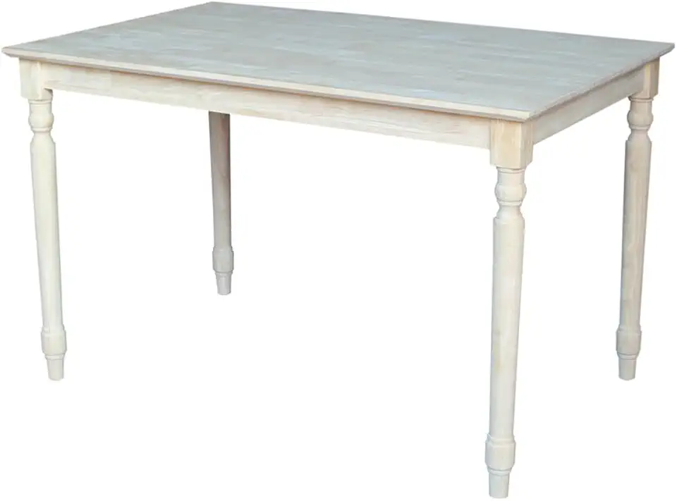 IC International Concepts, Solid Wood Top Table - Turned Legs, Solid Wood, Real Parawood, 30