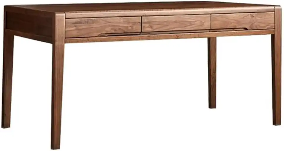 Office Desk Black Walnut Desk Modern Simple Writing Desk Home Office Solid Wood Table with Drawers(180cm)