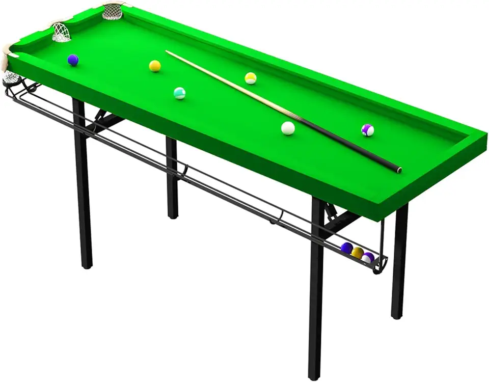 Foldable Small Pool Table 5-Point Drill System, for Adults Home Indoor Family Billiard Practice Essential(Multilayer Board)
