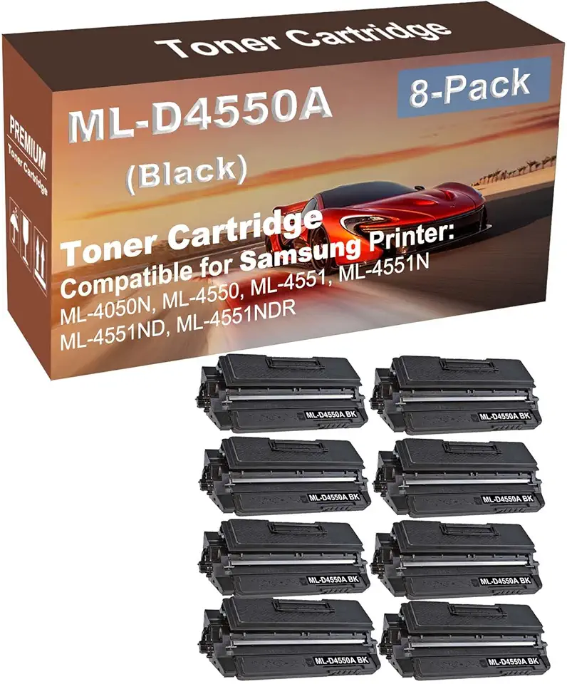 8-Pack Compatible High Yield ML-4551, ML-4551N Printer Cartridge Replacement for Samsung ML-D4550A Toner Cartridge (Black)
