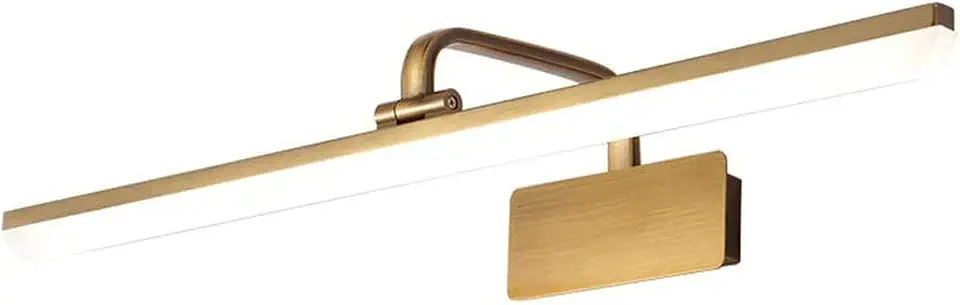 Wall Light Mirror Lamp Antique Brass Arc Arm Long Acrylic Linear Bath Mirror Lamp in Gold Gallery Artwork Adjustable Light,Modern Decor,One Color-70cm