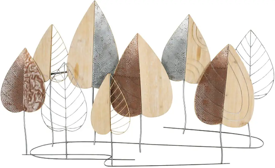 Nordic Creative Wrought Iron Wall Hanging, Forest Wood Style Metal Wall Art Sculpture, Handmade Nature Home Art Decor, Living Room Background Wall Decoration