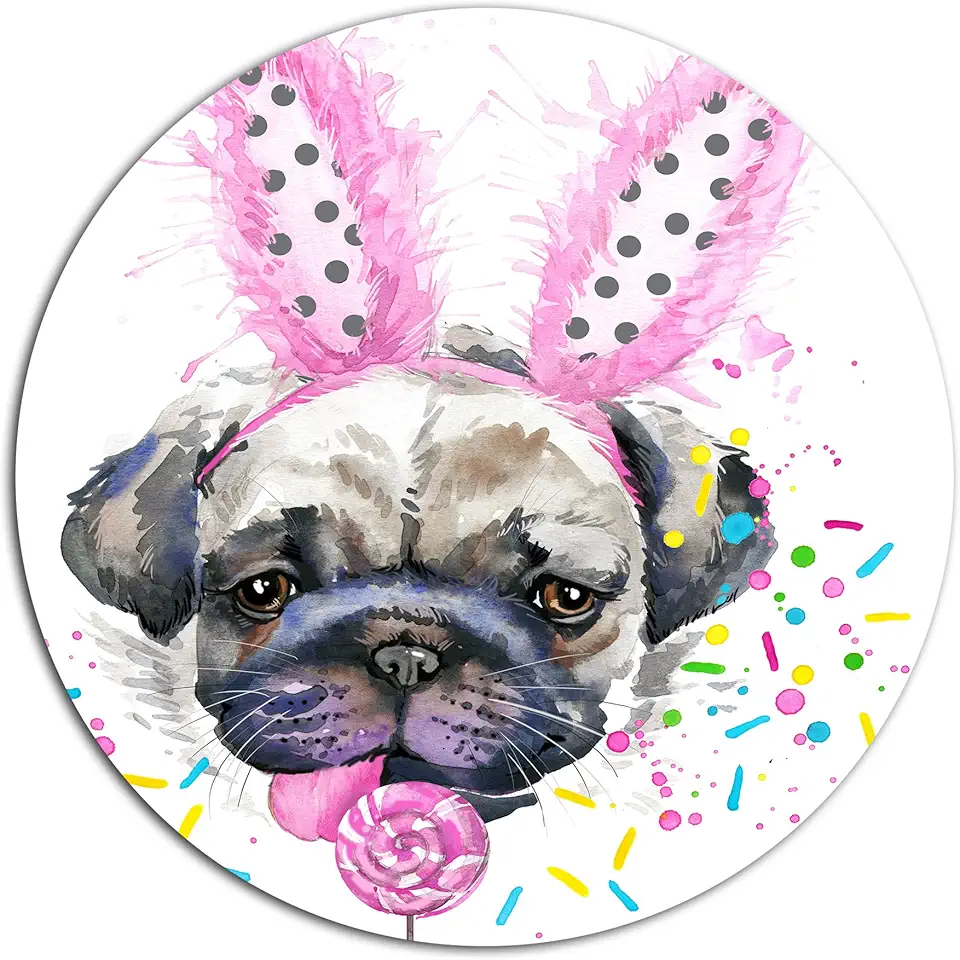 Designart MT13238-C23 Metal Wall Art-Disc of 23 inch, 23X23-Disc, Pink