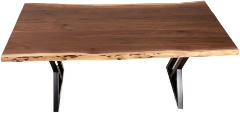 Modern Style Dining Table, Made of Steel Double Y Legs, with Solid Wood Edges, Made of Walnut Wood Table, Often Used in Restaurants Used for Tables, Living Rooms, bedrooms, Hotels
