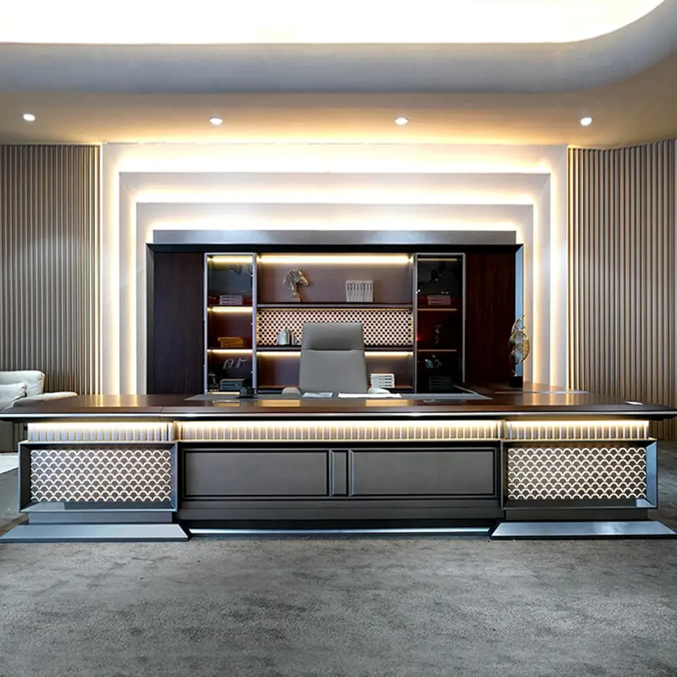 94 inch Modern Large Executive Office Desk with File Drawers and USB Ports, Luxury L Shaped Corner Executive Desk Wood Thicker Desktop Writing Study Table Business Furniture for CEO Boss Manag