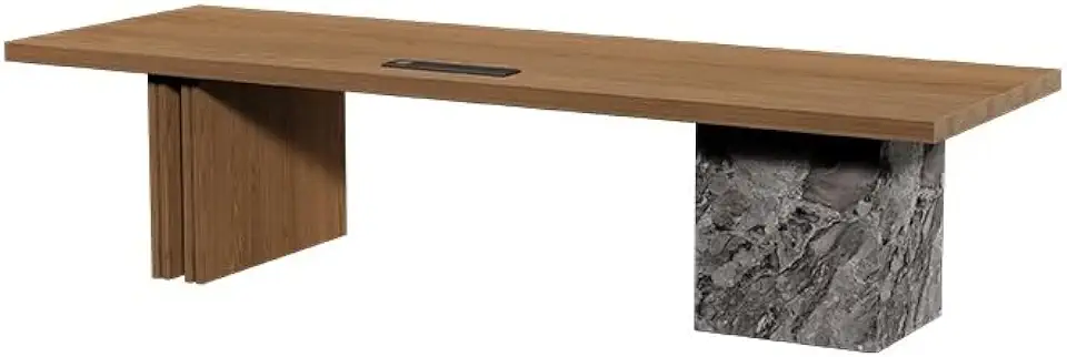 Work Desk Modern Luxuty Executive Desk with Storage with Charging Outlets, Spacious Ash Wood Writing Table PC Workstation(XL)