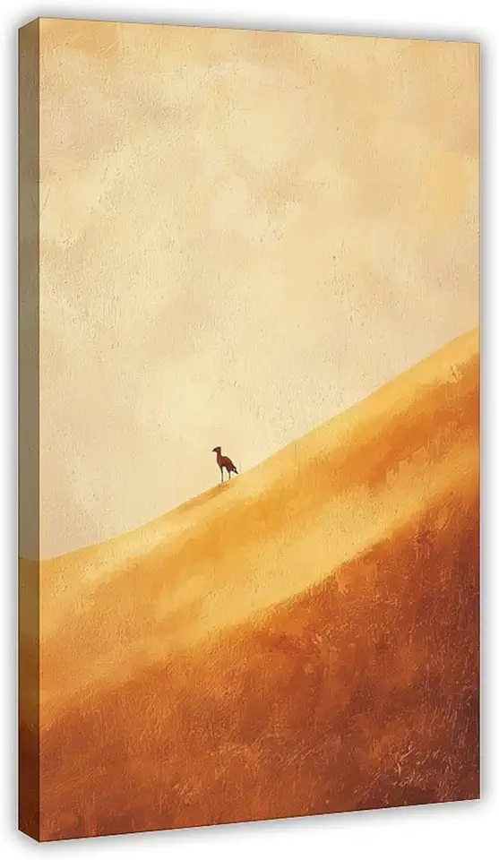ZMLIS Original Abstract Animal Wall Poster – Emotional Desert Landscape Canvas – Warm Rustic Modern Decor Canvas Wall Art Print Poster For Home School Office Decor 20x30inch(50x75cm)